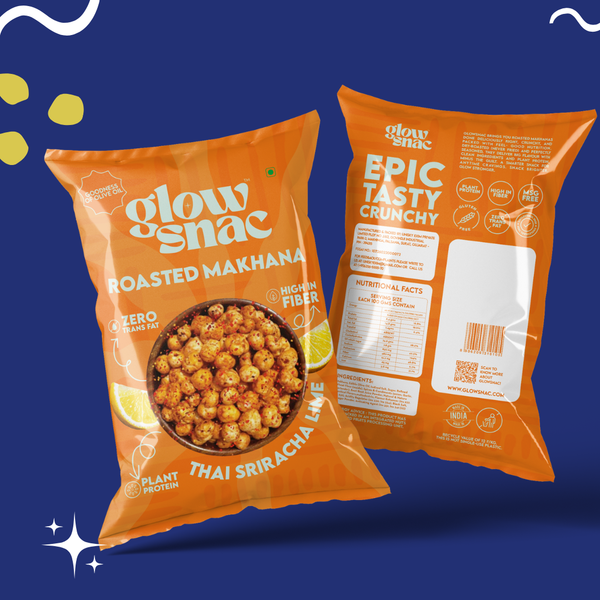 GlowSnac - Thai Sriracha Lime - Flavoured Roasted Makhana 60gm