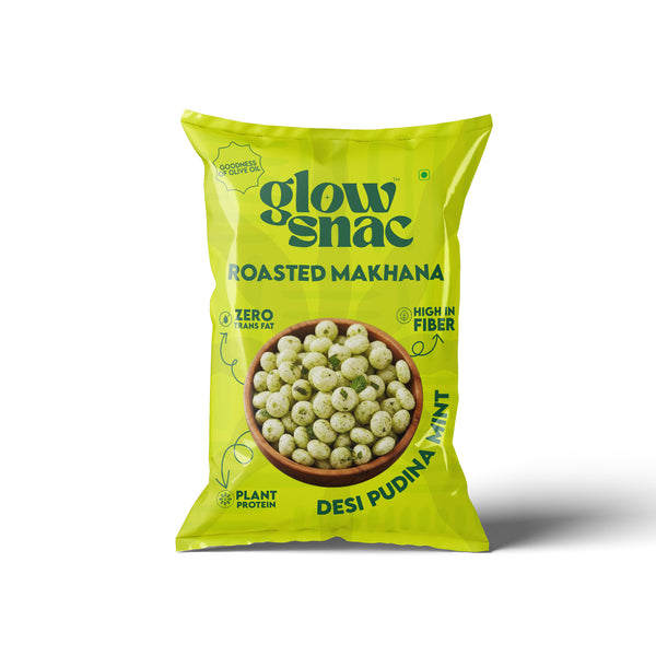 Flavoured Makhana Trio (Desi Pudina Mint + Himalayan Salt & Pepper + Italian Cheese & Herbs) 60g Each