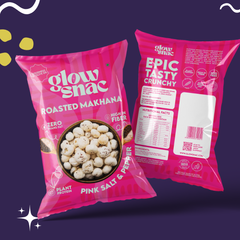 GlowSnac - Pink Salt & Pepper - Flavoured Roasted Makhana 60gm