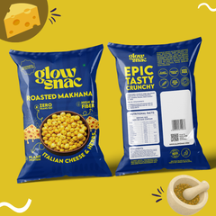 GlowSnac - Italian Cheese & Herbs - Flavoured Roasted Makhana 60gm
