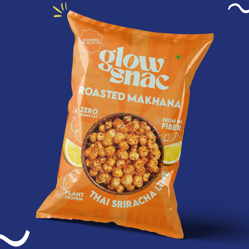 GlowSnac - Thai Sriracha Lime - Flavoured Roasted Makhana 60gm