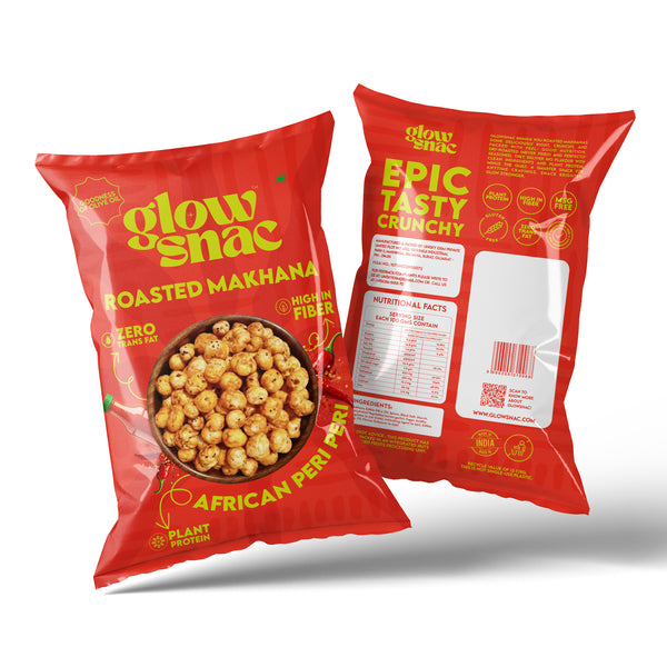 Flavoured Makhana Trio (African Peri Peri + Gourmet Thai Sriracha + Himalayan Salt & Pepper) 60g Each
