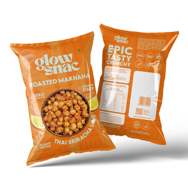 Flavoured Makhana Trio (African Peri Peri + Gourmet Thai Sriracha + Himalayan Salt & Pepper) 60g Each