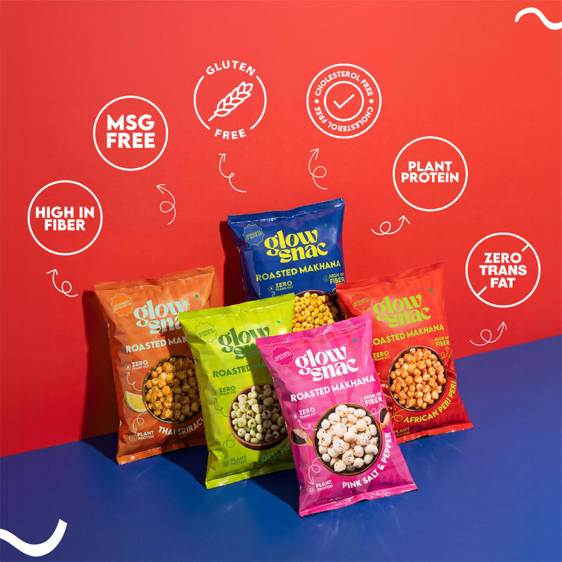 GlowSnac - Italian Cheese & Herbs - Flavoured Roasted Makhana 60gm