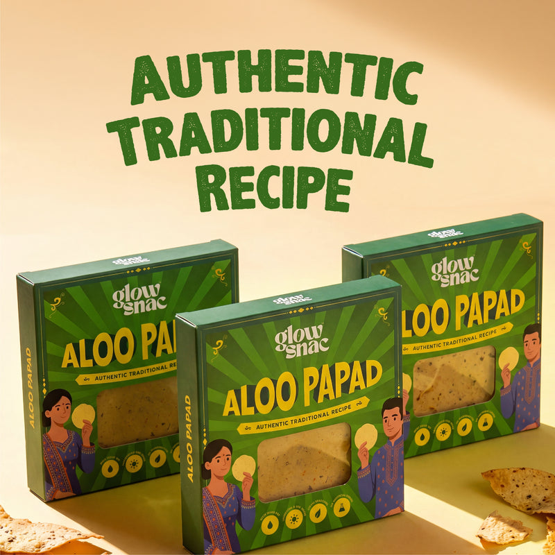 GlowSnac - ALOO PAPAD 250GM (PACK OF 3)  - Traditional Authentic Papad