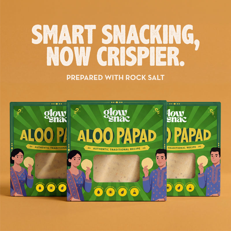 GlowSnac - ALOO PAPAD 250GM (PACK OF 3)  - Traditional Authentic Papad