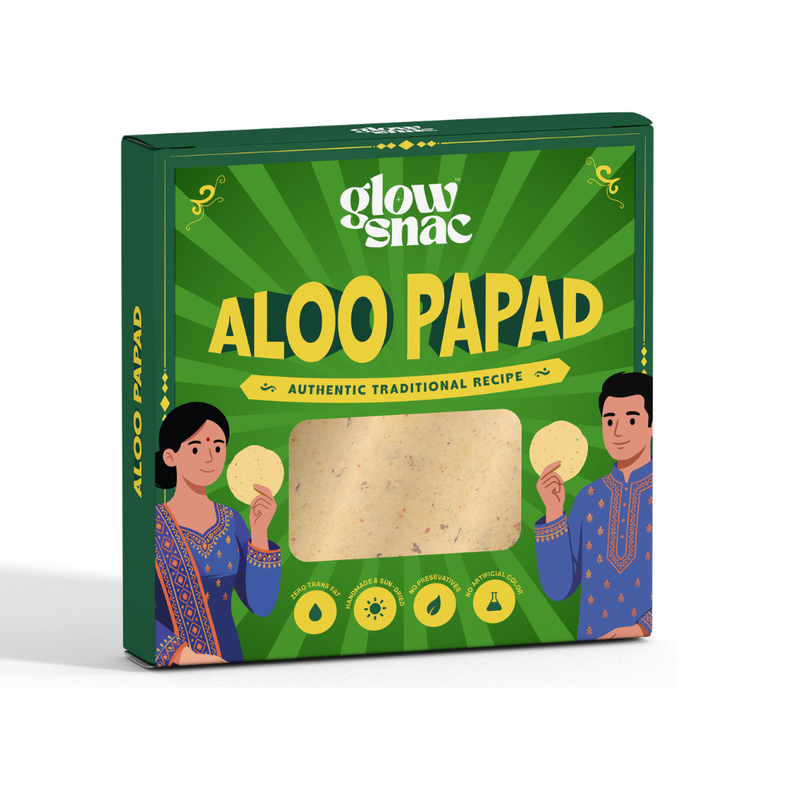 GlowSnac - ALOO PAPAD 250GM (PACK OF 3)  - Traditional Authentic Papad