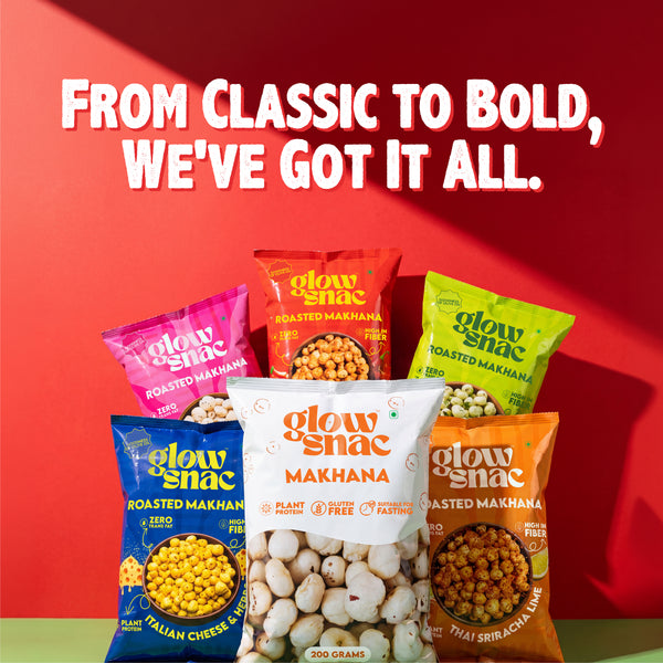 The Family Favorite Box - (Raw Makhana Whole 200g + All 5 Flavours (5 x 20g) SUPER SAVER!