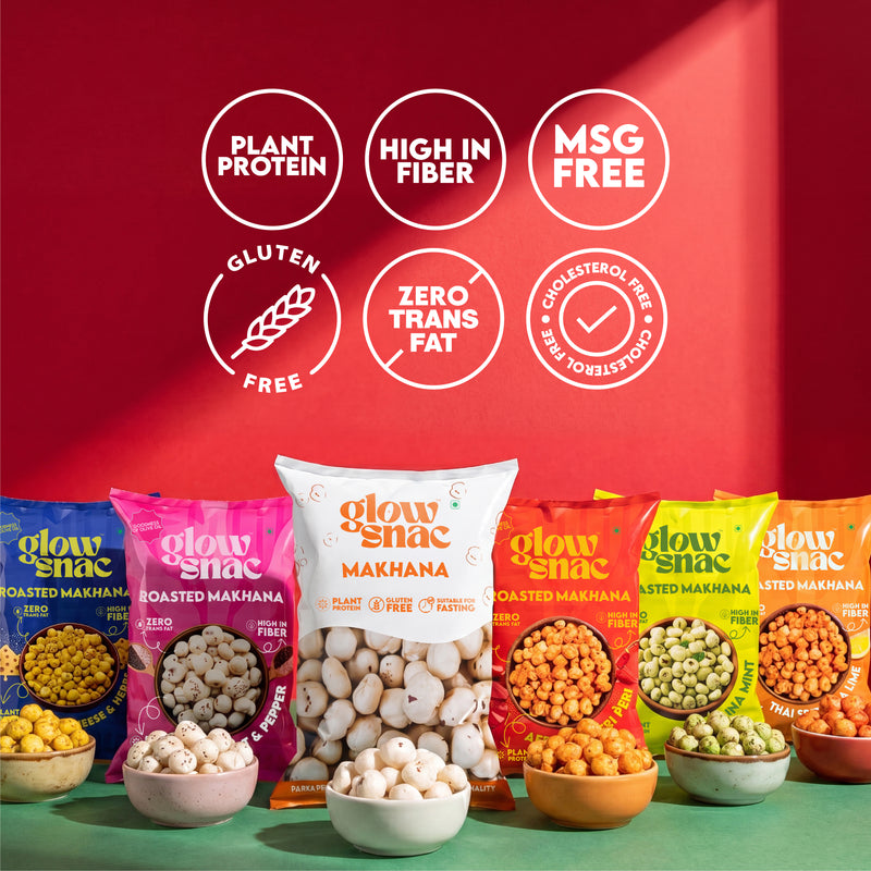 The Family Favorite Box - (Raw Makhana Whole 200g + All 5 Flavours (5 x 20g) SUPER SAVER!