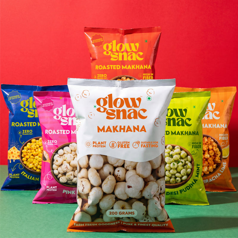 The Family Favorite Box - (Raw Makhana Whole 200g + All 5 Flavours (5 x 20g) SUPER SAVER!